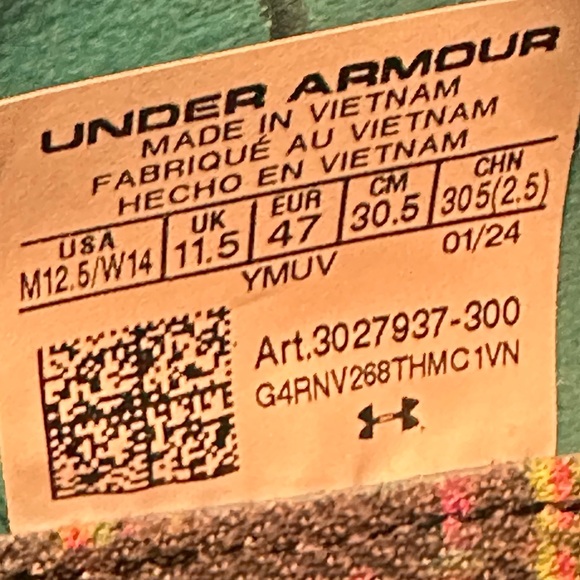 Under Armour Mens FUTR X ELITE Basketball Shoes Green Blue Pink Size 12.5 - Picture 8 of 8